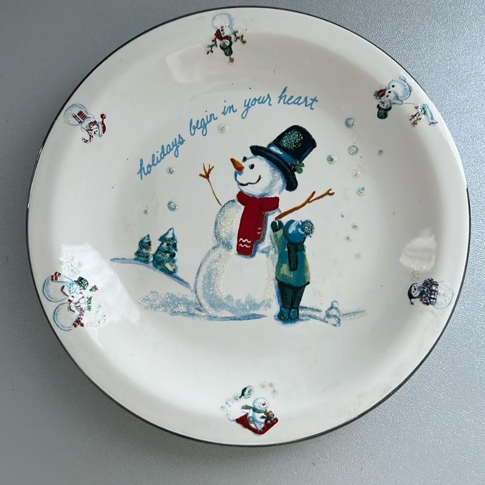 Bath & Body Works 1999 Holiday Edition Snowman Plate